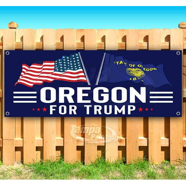 Oregon for Trump 13 oz Banner Heavy-Duty Vinyl Single-Sided with Metal Grommets Oregon for Trump 13 oz Banner Heavy-Duty Vinyl Single-Sided with Metal Grommets